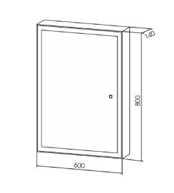 Шкаф зеркальный Silver Mirrors Киото Flip 60  600х800 LED-00002474