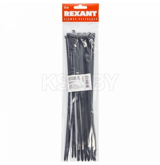 Хомут nylon 300х5.0 мм черный (25 шт.) REXANT 07-0301-25 (07-0301-25) 