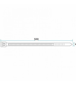 Хомут nylon 8.0х500 мм белый (100 шт.) REXANT 07-0502