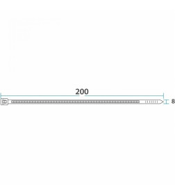 Хомут многоразовый 8.0х200 мм белый (100 шт.) СКМ-200 REXANT 07-0209