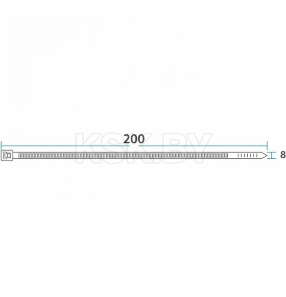 Хомут многоразовый 8.0х200 мм белый (100 шт.) СКМ-200 REXANT 07-0209 (07-0209) 