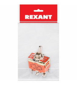 Тумблер 250V 15А (6c) ON-OFF-ON двухполюсный REXANT 36-4132