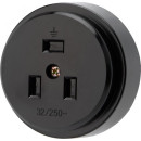 Розетка РШ для электрической плиты 32 А, 250 В, 2Р+РЕ (ОУ) черная REXANT 11-8983 (11-8983) 