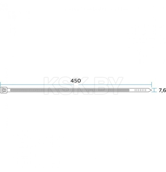 Стяжкa нейлоновая 450х7,6 мм белая (упак. 100 шт.) Rexant 07-0450-8 (07-0450-8) 