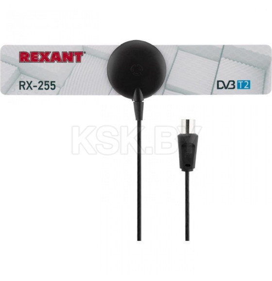 Антенна ТВ комнатная для цифрового телевидения DVB-T2 на присоске RX-255 REXANT 34-0255 (34-0255) 