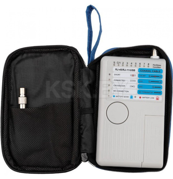 Тестер кабеля универсальный RJ-45/RJ-11/RJ-12/USB/BNC (HT-2468B) REXANT 12-1003 (12-1003) 