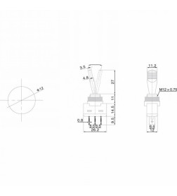 Тумблер 12V 20А (3c) ON-OFF однополюсный  с зеленой подсветкой  (ASW-13D)  REXANT