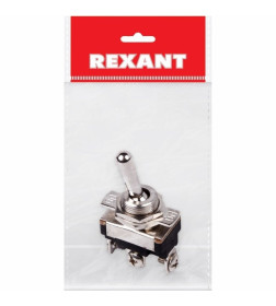 Тумблер 220V 10А (3c) ON-OFF-ON однополюсный  Mini  REXANT