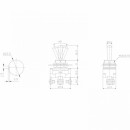 Тумблер 220V 10А (3c) ON-OFF-ON однополюсный  Mini  REXANT (36-4311) 