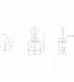 Тумблер 220V 10А (3c) ON-OFF-ON однополюсный  Mini  REXANT