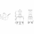 Тумблер 250V 6А (6c) ON-(ON) двухполюсный  (KN-212)  REXANT (36-4170) 