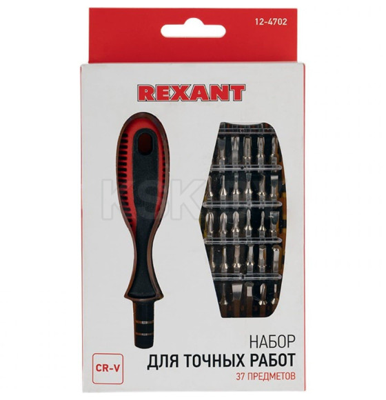 Отвертка с набором бит для точных работ (37 предметов) Rexant 12-4702 (12-4702) 