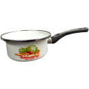 Ковш эмалированный 1,0 л белый "Овощи" без крышки, (форма цилиндр) САНТЭКС (1-4410400) 