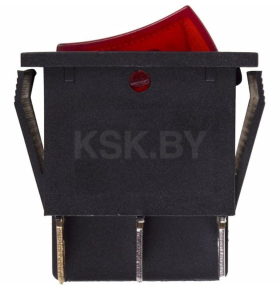 Выключатель клавишный 250V 15А (6с) ON-OFF красный  с подсветкой  ДВОЙНОЙ  (RWB-511, SC-797) (36-2410) 