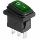 Выключатель клавишный 250V 6А (3с) ON-OFF зеленый  с подсветкой  Mini ВЛАГОЗАЩИТА REXANT (36-2178) 