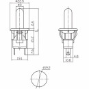 Выключатель-кнопка 250V 2.5А (2с) ON-(OFF)  Б-Фикс  белый  (PBS-19С2) (мебельная)  REXANT (36-3021) 