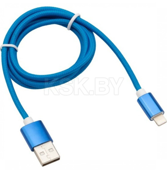 Кабель USB-Lightning 1 м синяя нейлоновая оплетка REXANT (18-7052) 