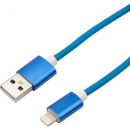 Кабель USB-Lightning 1 м синяя нейлоновая оплетка REXANT (18-7052) 