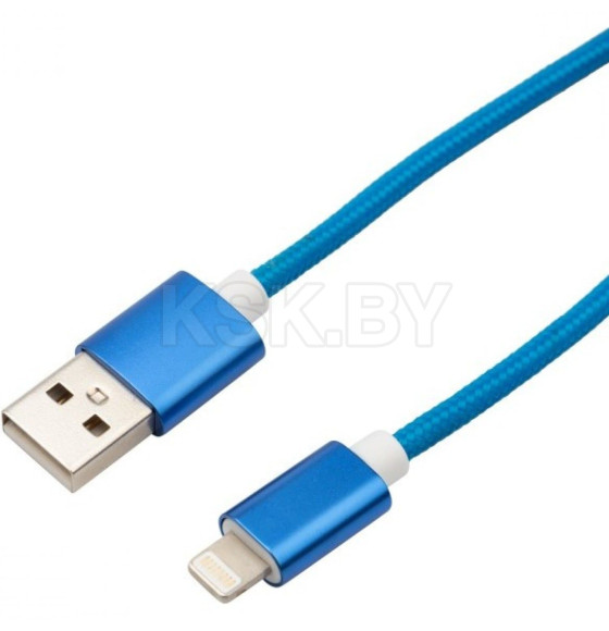 Кабель USB-Lightning 1 м синяя нейлоновая оплетка REXANT (18-7052) 