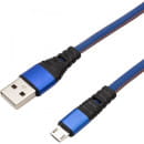 Кабель USB-micro USB 1 м плоский, джинсовая оплетка REXANT (18-1163)