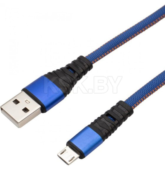 Кабель USB-micro USB 1 м плоский, джинсовая оплетка REXANT (18-1163)