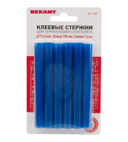 Клеевые стержни d=11,3 мм, L=100 мм, синие (упак. 6 шт.) REXANT