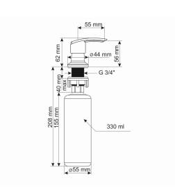 Дозатор для жидких моющий средств ULGRAN Quartz UQ 02-08 (Космос)