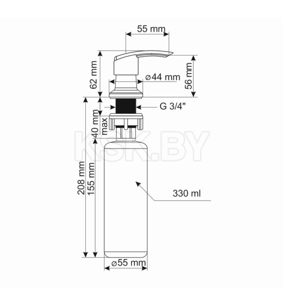 Дозатор для жидких моющий средств ULGRAN Quartz UQ 02-08 (Космос)