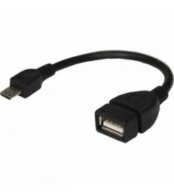 USB кабель OTG micro USB на USB шнур 0.15M черный REXANT