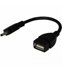 Кабель USB OTG mini USB на USB 0.15 м черный REXANT 18-1181