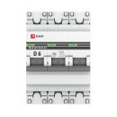 Автоматический выключатель 3P 6А (D) 4,5kA ВА 47-63 EKF PROxima (mcb4763-3-06D-pro) 