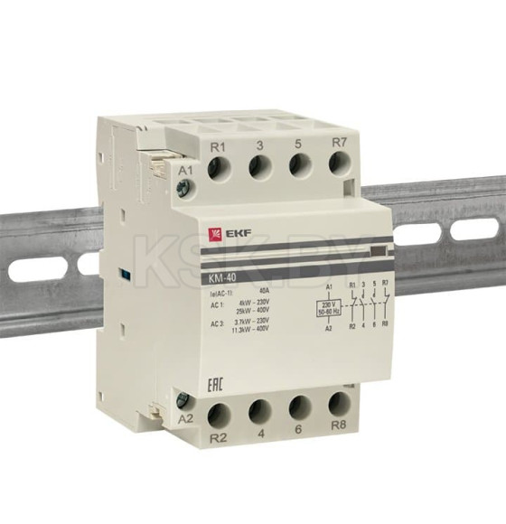 Контактор модульный КМ 40А 2NО+2NC (3 мод.) EKF PROxima (km-3-40-22) 