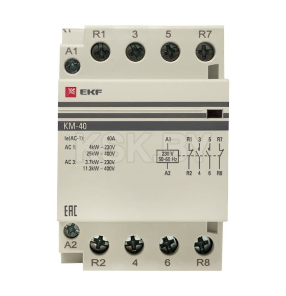 Контактор модульный КМ 40А 2NО+2NC (3 мод.) EKF PROxima (km-3-40-22) 