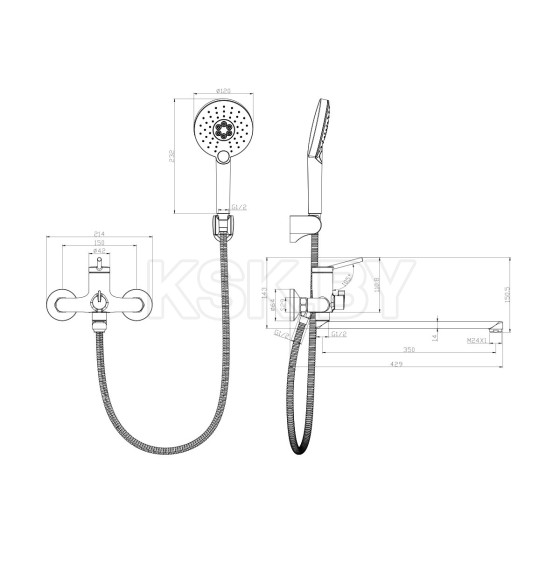 Смеситель для ванны Lemark LM3851C  (LM3851C) 