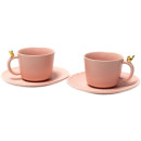 Набор чашек с блюдцами керамический "Bird" 4 пр. 170 мл Z11429-PINK (Z11429-PINK) 