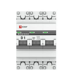Автоматический выключатель 3P 1А (D) 4,5kA ВА 47-63 EKF PROxima