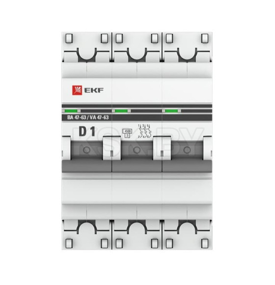 Автоматический выключатель 3P 1А (D) 4,5kA ВА 47-63 EKF PROxima (mcb4763-3-01D-pro) 
