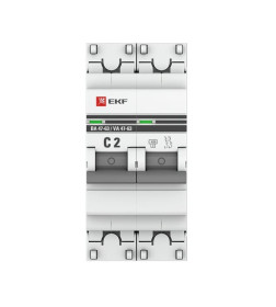Автоматический выключатель 2P 2А (C) 4,5kA ВА 47-63 EKF PROxima