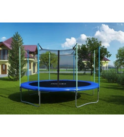 Батут Atlas Sport 374 см (12ft) с внутренней сеткой и лестницей BLUE