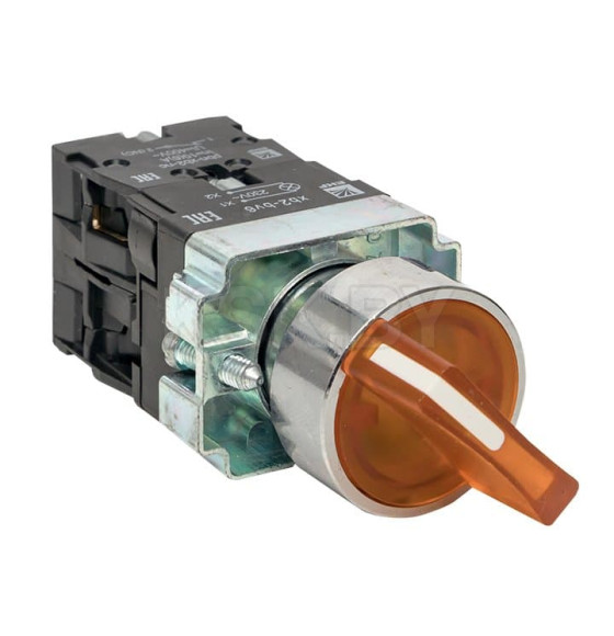 Переключатель BD21 2P c желтой подсветкой 230В NO EKF PROxima (xb2-bk21-y-230) 