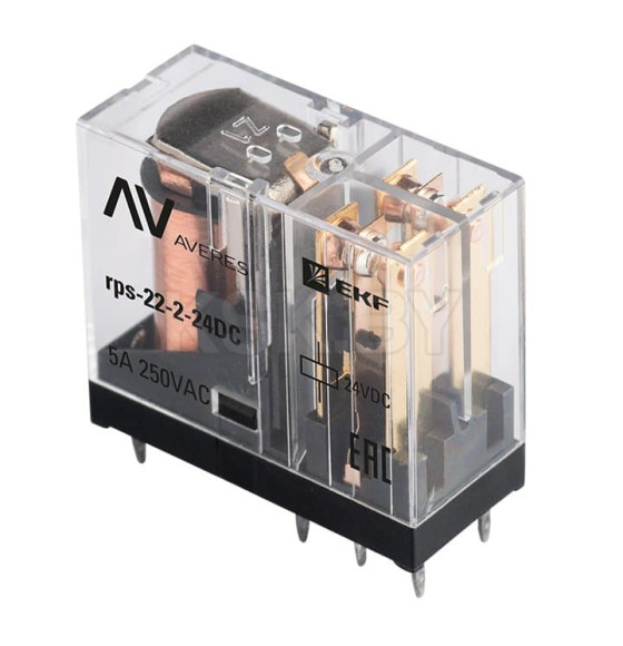 Реле промежуточные РП slim 22/2 5A 24В DC EKF AVERES (rps-22-2-24DC) 