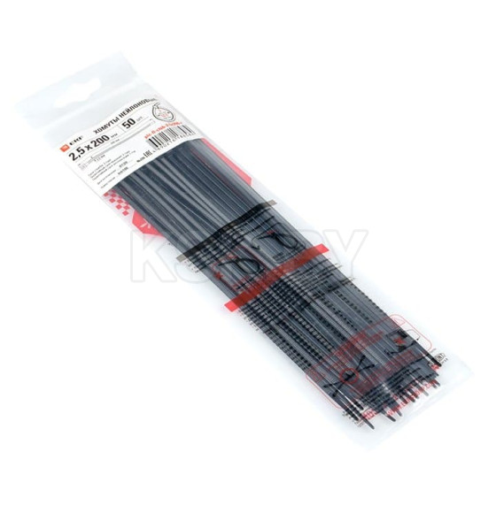 Хомут P6.6 стандартный (ч), 2.5x200 (50шт) FlexLock PROxima (plc-fl-ctsb-2.5x200-r) 