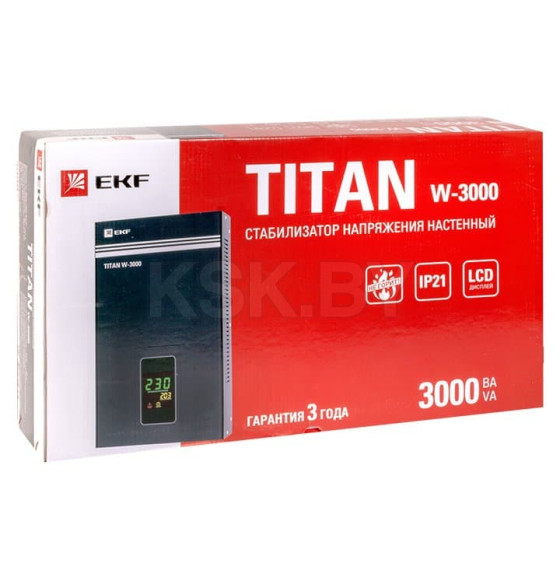 Стабилизатор напряжения настенный TITAN W-3000 EKF PROxima (stab-w-3000) 