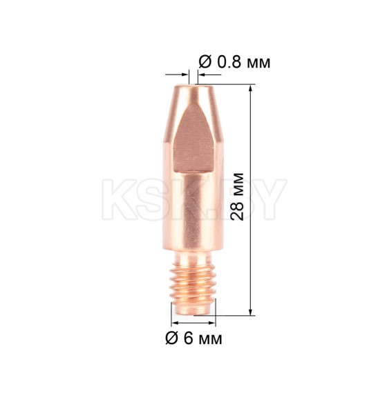 Наконечник сварочный М6х28 СU 1.0мм (уп. 5шт) TBI (340Р101069.05) 