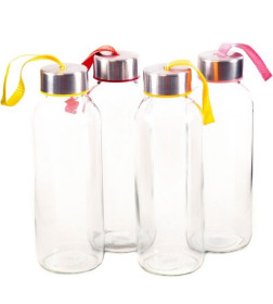 Бутылка стекло/пластмасса для питья "Лидо" 400 мл (18,5 см) 24736432