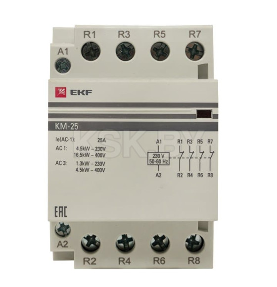 Контактор модульный КМ 25А 4NC (3 мод.) EKF PROxima (km-3-25-04) 