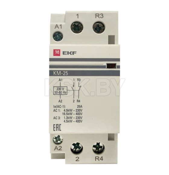 Контактор модульный КМ 25А NО+NC (2 мод.) EKF PROxima (km-2-25-11) 