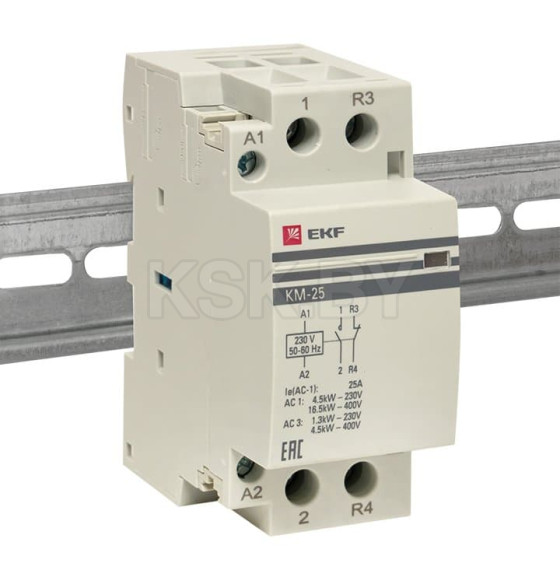 Контактор модульный КМ 25А NО+NC (2 мод.) EKF PROxima (km-2-25-11) 