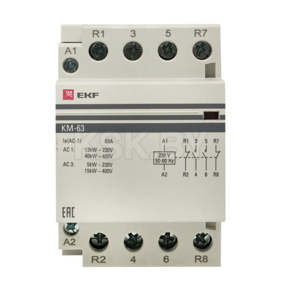 Контактор модульный КМ 63А 2NО+2NC (3 мод.) EKF PROxima (km-3-63-22) 