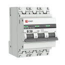 Автоматический выключатель 3P 20А (В) 4,5kA ВА 47-63 EKF PROxima (mcb4763-3-20B-pro) 